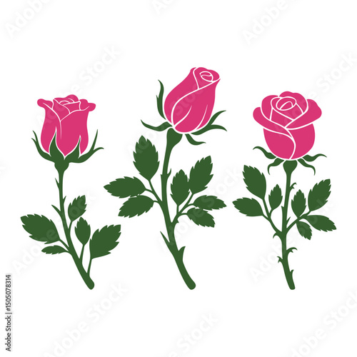 Rose Logo Design vector, colorful Rose Logo Design, Red rose logo template Vector