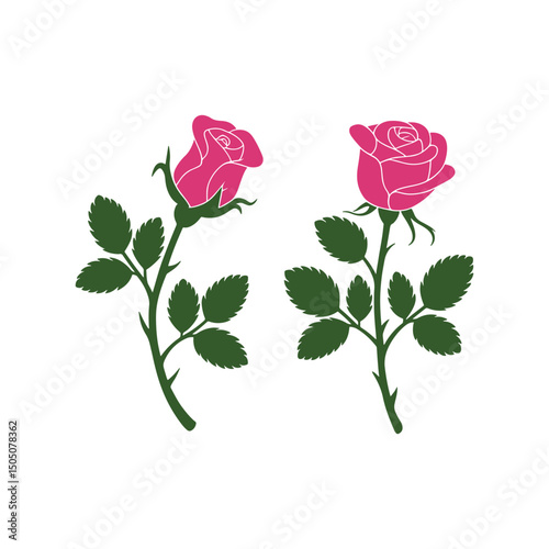 Rose Logo Design vector, colorful Rose Logo Design, Red rose logo template Vector