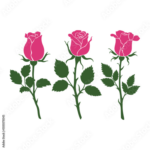 Rose Logo Design vector, colorful Rose Logo Design, Red rose logo template Vector