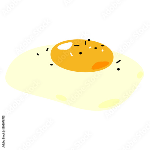 シンプルな目玉焼きのイラスト素材