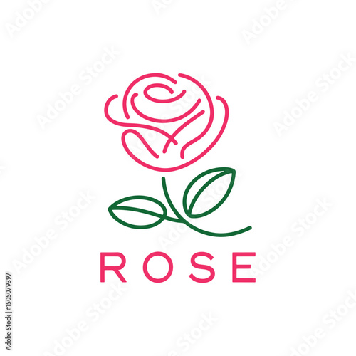 Rose Logo Design vector, colorful Rose Logo Design, Red rose logo template Vector