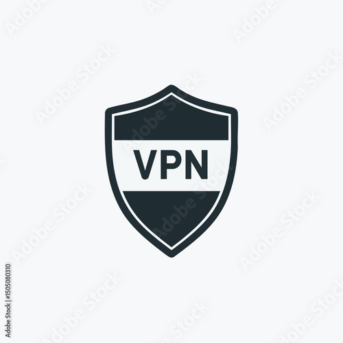 VPN Shield Icon for Internet Security on white background