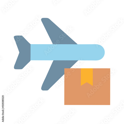 Airplane Cargo Shipping Icon – Air Freight and Logistics Transport Symbol