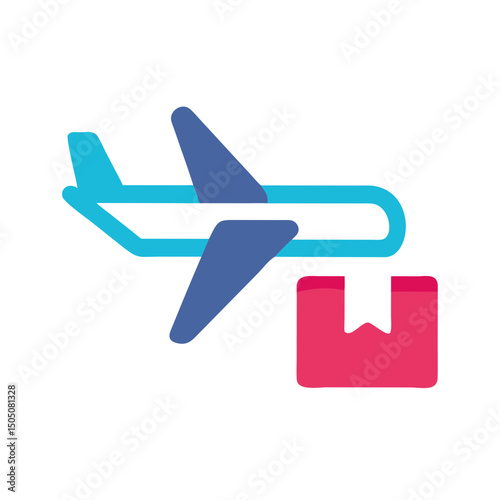 Airplane Cargo Shipping Icon – Air Freight and Logistics Transport Symbol