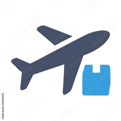 Airplane Cargo Shipping Icon – Air Freight and Logistics Transport Symbol