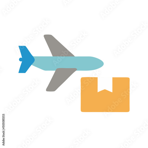 Airplane Cargo Shipping Icon – Air Freight and Logistics Transport Symbol