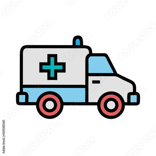 Ambulance Medical Transport Icon – Emergency Vehicle and Healthcare Support Symbol
