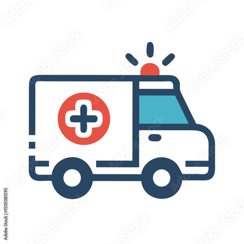 Ambulance Medical Transport Icon – Emergency Vehicle and Healthcare Support Symbol