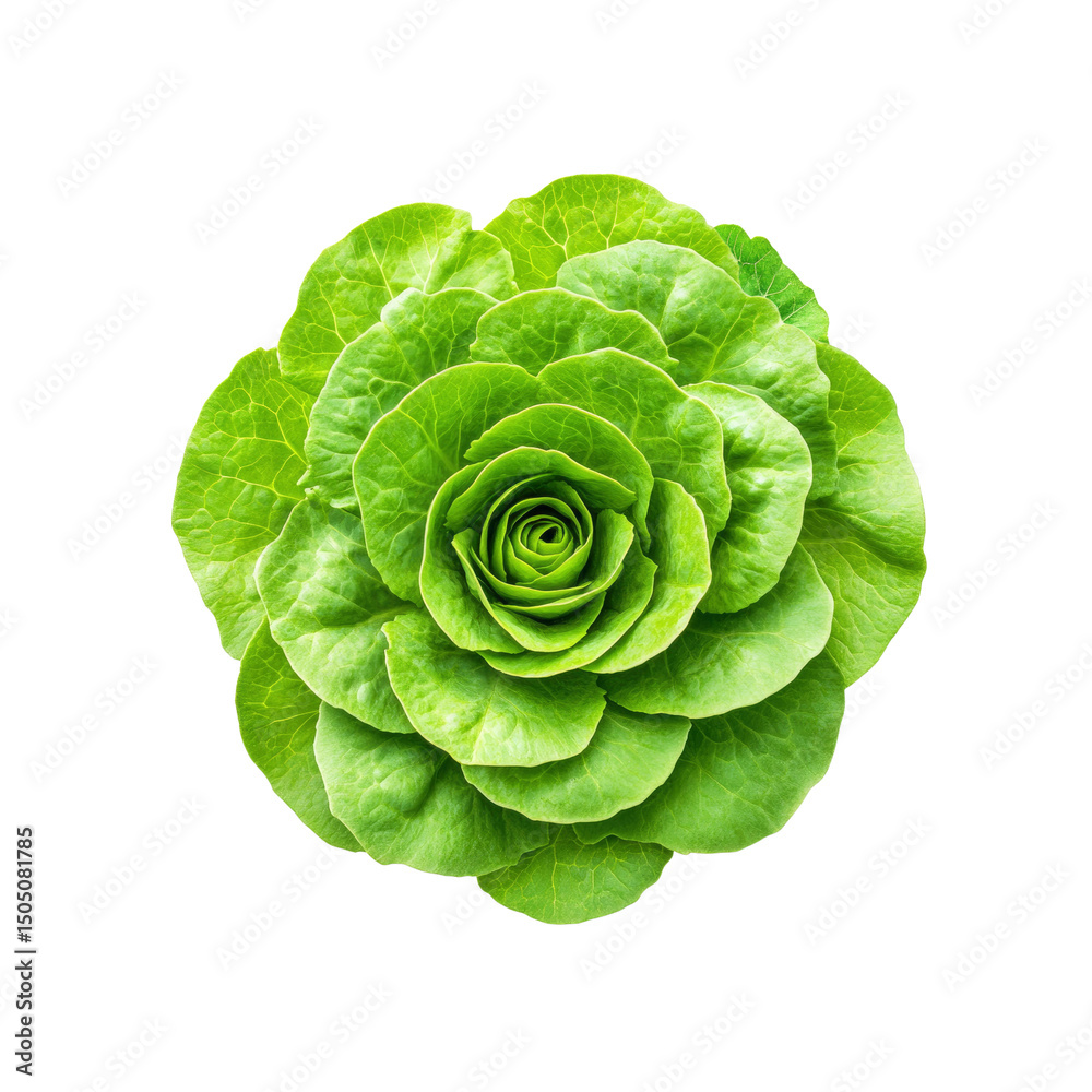 Obraz premium Fresh Green Lettuce Rose - Organic Vegetable Close-Up