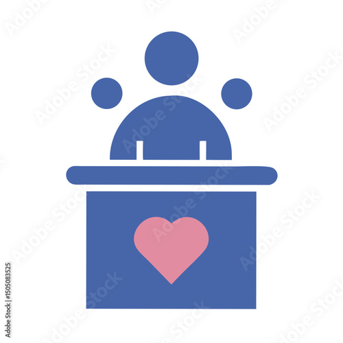 Charity Presentation Event Icon – Fundraising and Social Cause Vector Illustration