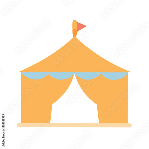 Circus Tent or Festival Pavilion Icon – Event Tent and Celebration Vector Illustration