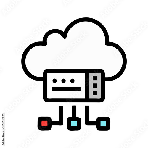 Cloud with Control Panel Icon – Cloud Management and Settings Vector Illustration