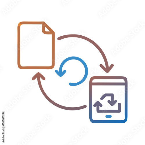Data with Synchronization Icon – Cloud Sync, Data Transfer, Backup Update Symbol