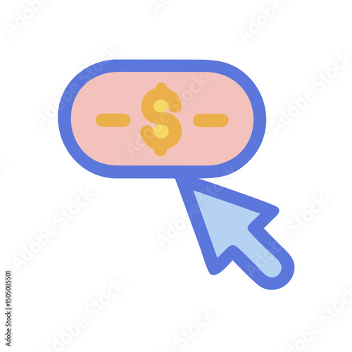 Donate Button Click Icon – Charity, Fundraising, Online Donation UI Symbol