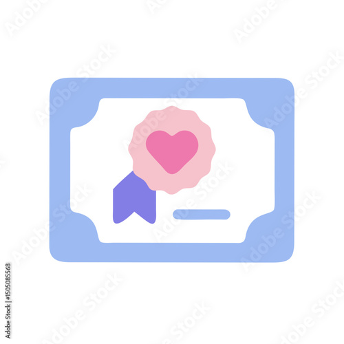 Donation Certificate Stamp Icon – Charity Recognition, Appreciation, Official Seal Symbol