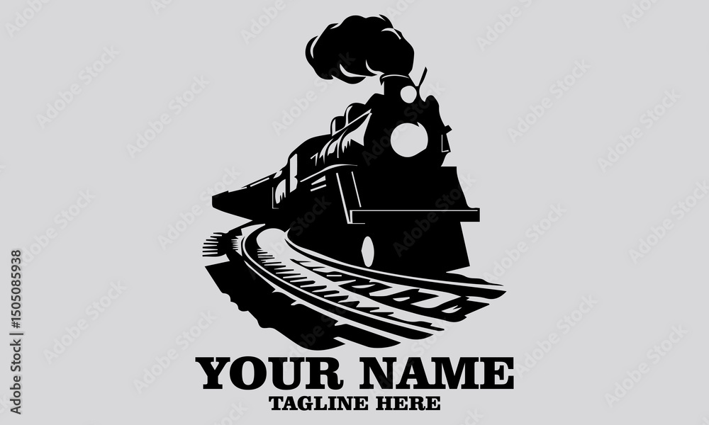 Fototapeta premium Train moving logo design,Train moving vector illustration with white background