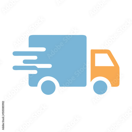 Fast Delivery Truck Icon – Express Shipping, Courier Service, Logistics Symbol