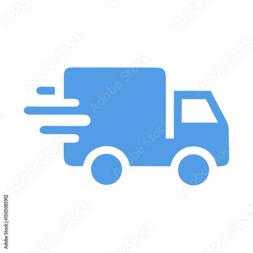 Fast Delivery Truck Icon – Express Shipping, Courier Service, Logistics Symbol