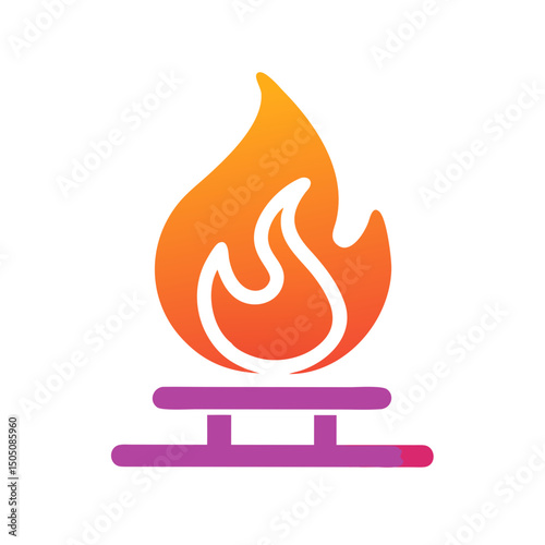 Fire Flame Support Icon – Emergency Help, Safety, Rescue, Protection Symbol
