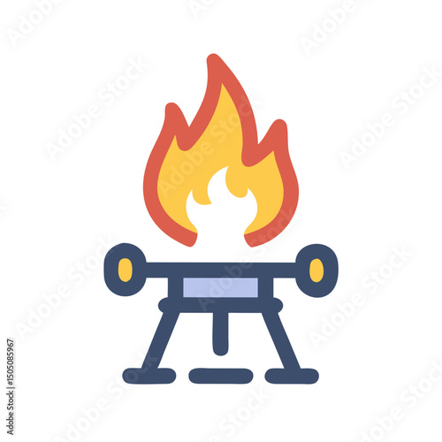 Fire Flame Support Icon – Emergency Help, Safety, Rescue, Protection Symbol