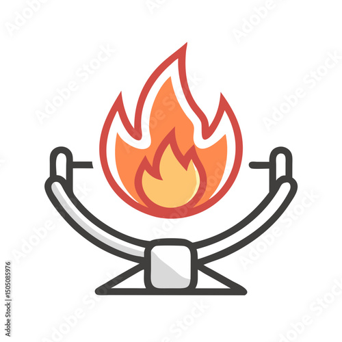 Fire Flame Support Icon – Emergency Help, Safety, Rescue, Protection Symbol