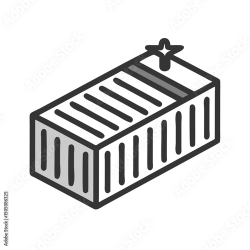 Freight Shipping Container Icon – Cargo Transport, Logistics, Industrial Delivery Symbol