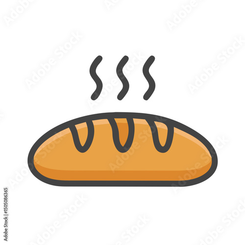 Freshly Baked Bread Icon – Bakery, Loaf, Artisan Food Symbol