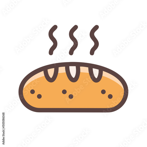 Freshly Baked Bread Icon – Bakery, Loaf, Artisan Food Symbol