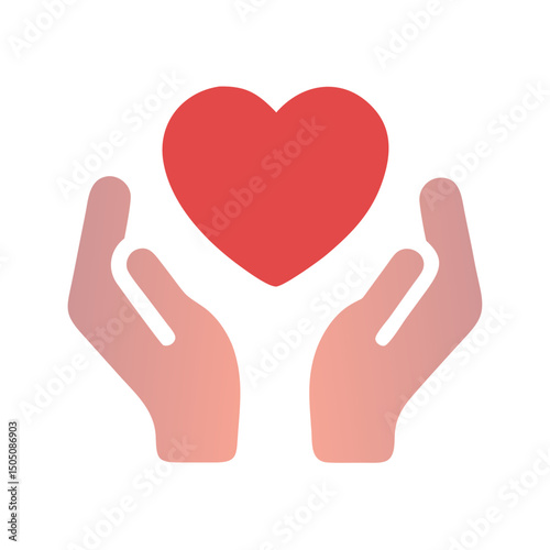 Heart Held by Hands Icon – Care and Protection Symbol