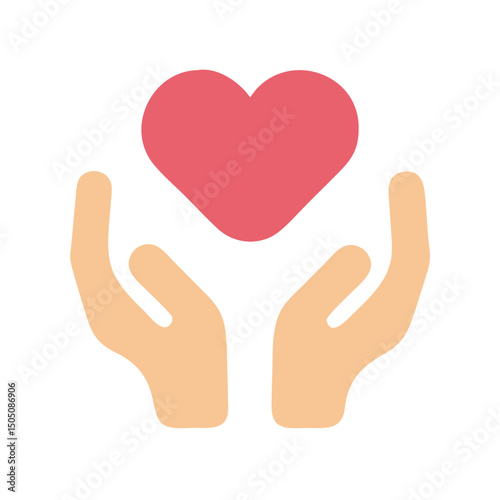 Heart Held by Hands Icon – Care and Protection Symbol