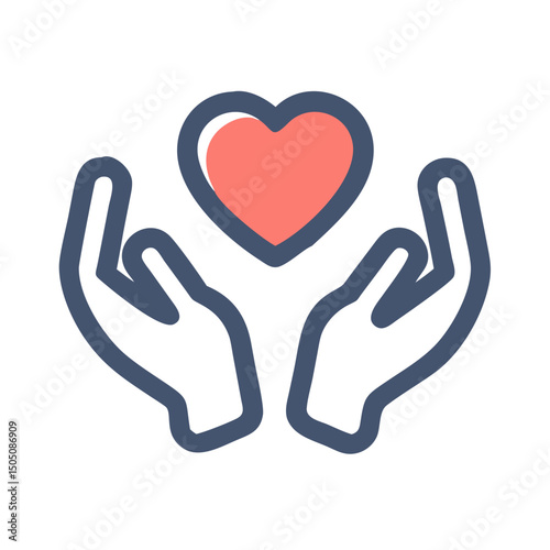 Heart Held by Hands Icon – Care and Protection Symbol
