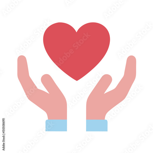 Heart Held by Hands Icon – Care and Protection Symbol