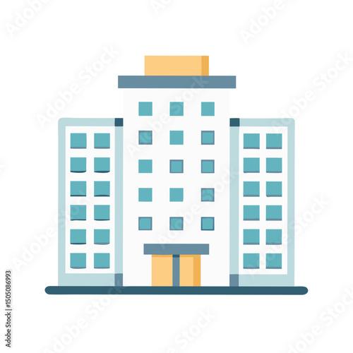 High-Rise Apartment Complex Icon – Urban Residential Building Symbol