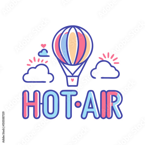 Hot Air Balloon Charity Event Icon – Fundraising and Community Symbol