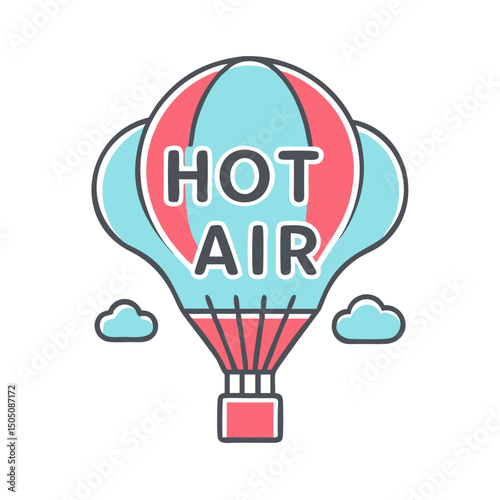 Hot Air Balloon Ride Icon – Adventure and Travel Symbol