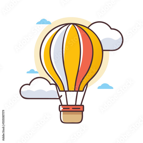 Hot Air Balloon Ride Icon – Adventure and Travel Symbol