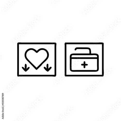 Vector illustration of a heart icon and love envelope concept, perfect for Valentine's Day or romance designs