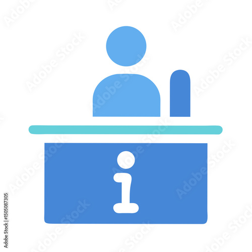 Information Desk Staff Icon – Customer Service and Help Desk Symbol