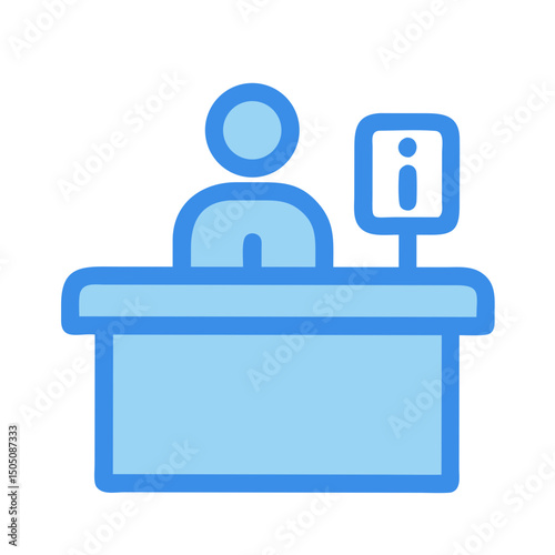 Information Desk Staff Icon – Customer Service and Help Desk Symbol