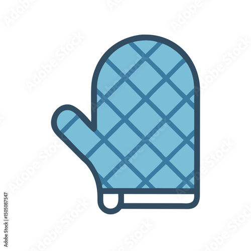 Kitchen Oven Mitt Icon – Cooking Glove Heat Protection Symbol