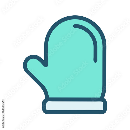 Kitchen Oven Mitt Icon – Cooking Glove Heat Protection Symbol