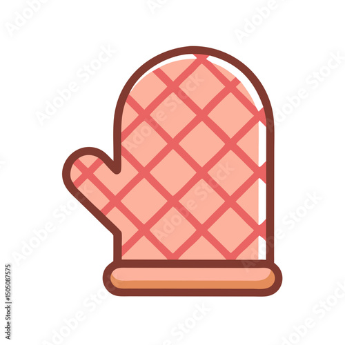 Kitchen Oven Mitt Icon – Cooking Glove Heat Protection Symbol