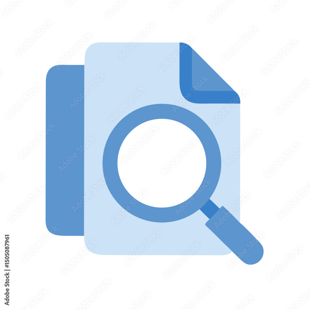 Magnifier Searching Documents Icon – Document Review, File Inspection Symbol Magnifier Searching Documents Icon – Document Review, File Inspection Symbol