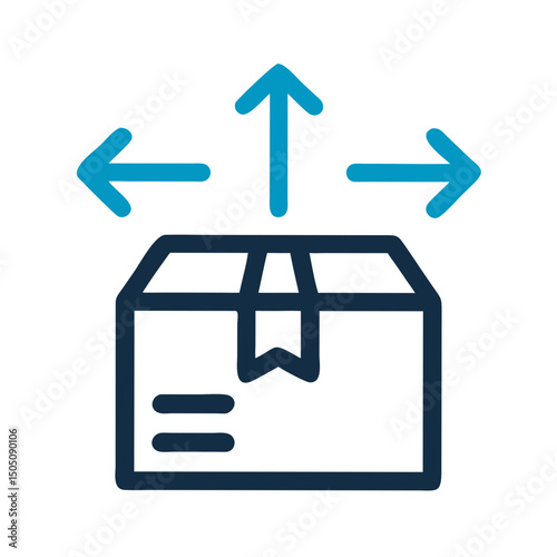  Package with Directional Arrows Icon – Shipping Guidance, Handling Instructions Symbol