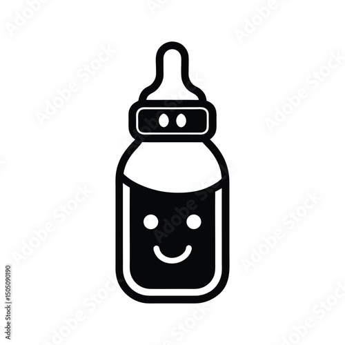 baby milk bottle logo vector illustration isolated on white background