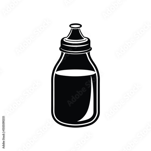 baby milk bottle logo vector illustration isolated on white background