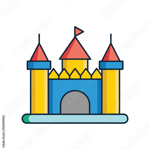 Bouncy castle logo vector illustration isolated on white background