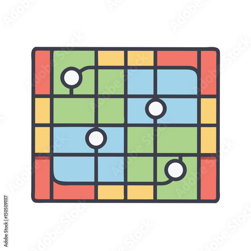  Playground Grid Map Icon – Park Layout, Recreation Area Plan Symbol