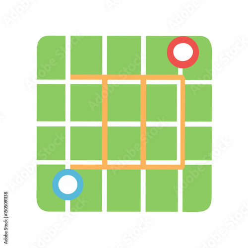  Playground Grid Map Icon – Park Layout, Recreation Area Plan Symbol