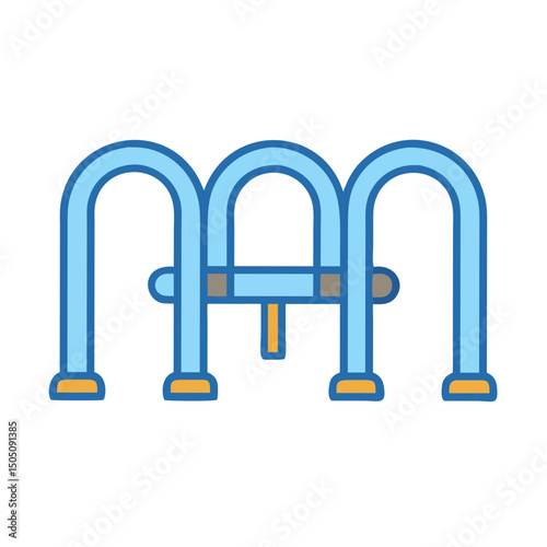 Public Bicycle Rack Icon – Bike Parking, Cycle Stand Symbol